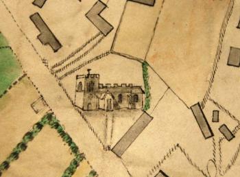 Aspley Guise Church on Inclosure Map